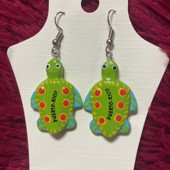 Puerto Rico artisanal turtle earrings 🐢 🌺 🇵🇷 - Picture 3 of 17